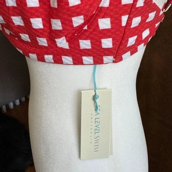 NWT Sea Level Swim Le Damier DD/E Underwire Bra - Orange Red Size US 6 - Picture 3 of 9